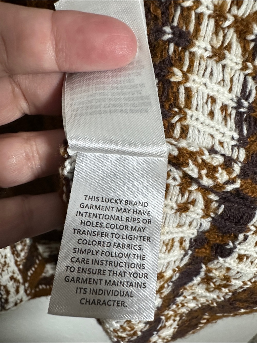 Lucky Brand Southwestern BOHO Knit Open Cardigan Sweater with Pockets Size XL - Picture 9 of 10